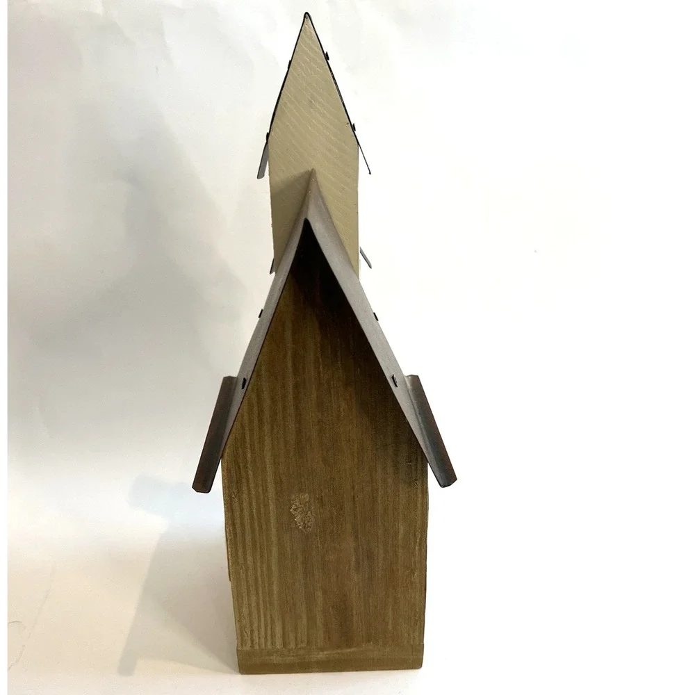 Southern Living At Home Bird Sanctuary Distressed Wood Church w/ Metal Roof READ